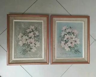 Original oil painting set by M Hudson. Each painting measures 33cm x 27cm framed.