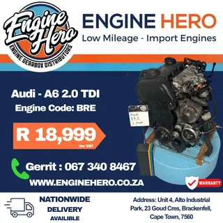 Audi | A6 | 2.0L Diesel | BRE Engine - R9 999incl vat | Import Engine | Black Friday Special