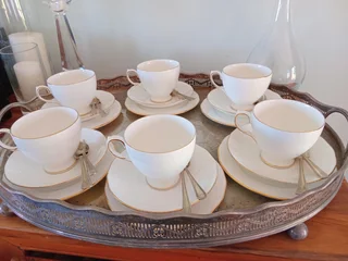 Elegant Queen Anne fine bone china trios