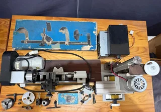 Unimat lathe and small milling machine and tool cabinet