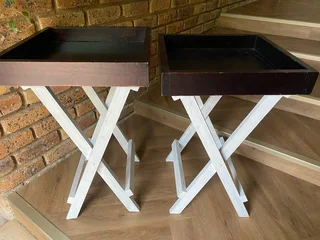 Wood butlers tray tables