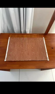 Pine PC / office / study desk with plastic drawer unit