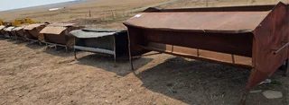 7 Sheep Feed Troughs and 1 Cattle Feed Trough For Sale (013973)