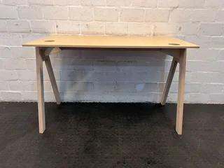 Modern Plywood Desk - Light Wood Finish with Cable Management Holes- A52032