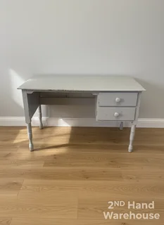 Charming Grey Shabby Chic Desk / Dressing Table with Drawers- A56379