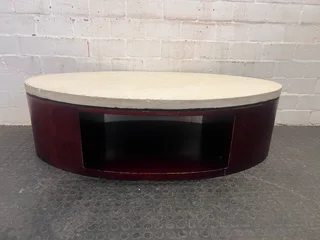 Mahogany Limestone Coffee Table - REDUCED - PRICE DROP- A47396