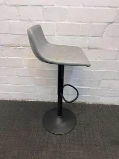 Gray Leather Bar Stool (Fabric Tear Marks on Back) - PRICE DROP- A50977