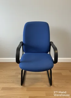 Versatile Blue Fabric Office Visitor Chair- A56506