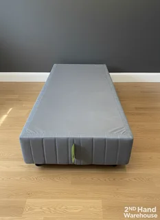 A56553-Stylish Single Bed Base - Grey/Blue Upholstery- A56553