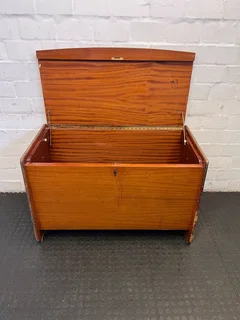 Vintage Wooden Storage Chest with Charm – Minor Wear- A53881