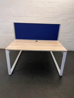 Modern White & Wood Split Office Desk - Reduced- A52661