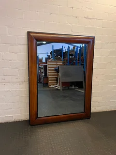 Elegant Wooden Framed Wall Mirror – Minor Scratches- A53736