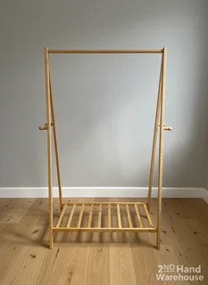 Minimalist Bamboo Clothes Rack with Shoe Shelf- A56207