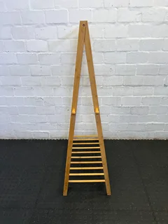 Minimalist Bamboo Clothes Rack with Shoe Shelf- A56207