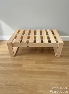 Versatile Natural Wood Slatted Platform Bench- A56507