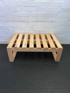 Versatile Natural Wood Slatted Platform Bench- A56507