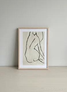 Modern Abstract Line Nude Framed Art Print- A56219