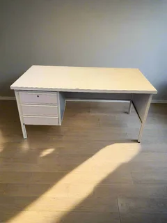 Quality White Office Desk with Drawer – Minimalist Style- A55842