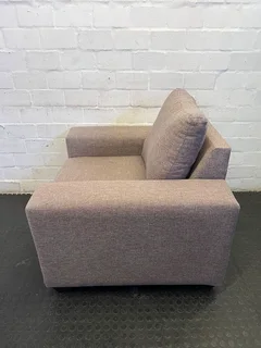 Stylish Grey Fabric Armchair with Minimal Wear- A56383