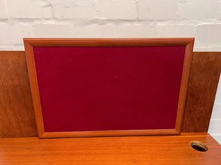 Office Desk with Pen Holder Hole and Red Velvet Notice Board (Width: 135cm)(Height; 124cm)- A51423
