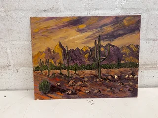 Cactus Oil Painting (No Frame)- A48588