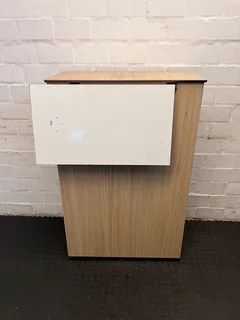 Stylish Wooden Office Desk with Storage – Folds Compact- A54277