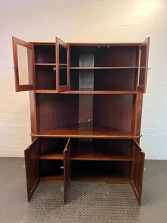 Elegant Wooden Corner Display Cabinet &amp; Storage Unit- A56394