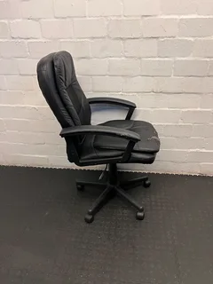 Black Leather Office Chair with Minor Wear and Tear- A54488