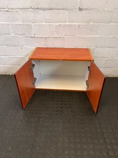 Compact Wood-Look Storage Cabinet with Modern Handles- A56258