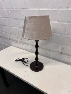 Vintage Black &amp; Cream Table Lamp with Textured Shade- A52624