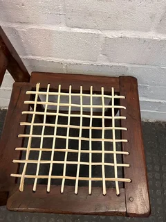 Riempie Wooden Dining Room Chair with Cream Cushion- A51257