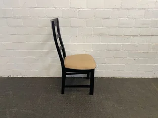 Dark Wood Cream Seat Dining Chair - PRICE DROP- A44133