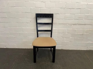 Dark Wood Cream Seat Dining Chair - Price Drop- A44133