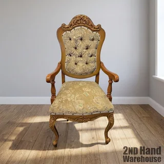 Elegant Vintage Ornate Floral Accent Armchair- A56713