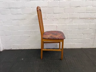 Wooden Frame &amp; Printed Cushioned Dining Room Chair- A46432