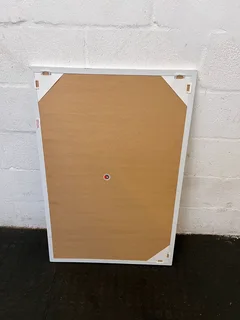 Bright Blue Fabric Pinboard with White Frame 90 x 60cm - PRICE DROP- A54121