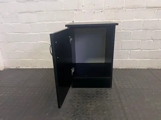 Black 1 Door Side Table (Some Slight Chipping) - REDUCED - PRICE DROP- A46219