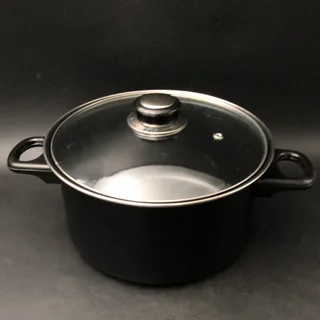 Black Pot with Glass Lid - Medium- A44542
