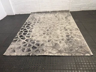 Grey And Beige Decorative Carpet (160cm X 222cm) - Price Drop- A46544