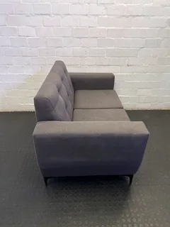 Chic Charcoal Grey 2-Seater Sofa with Button Tufting- A56703