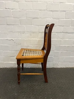 Yellow Wood Riempie Chairs (some Wear &amp; Tear)- A49917
