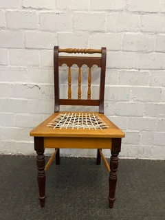 Yellow Wood Riempie Chairs (some Wear & Tear)- A49917