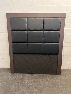 Black Leather Double Headboard (some Damage) - Reduced- A47809