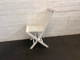 White Slated Patio Chair (Some Chipping)- A46365