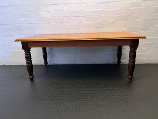 Rustic Solid Wood Dining Table with Turned Legs - REDUCED- A55266