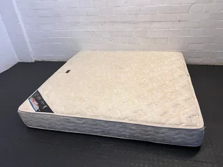 King Size Cream Upholstered Mattress with Minor Wear- A55945