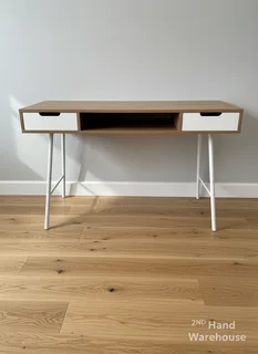 Sleek Modern Desk with Drawers & Open Shelf- A56212