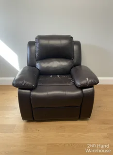 Pre-Loved Dark Brown Recliner Chair - Needs TLC- A56458