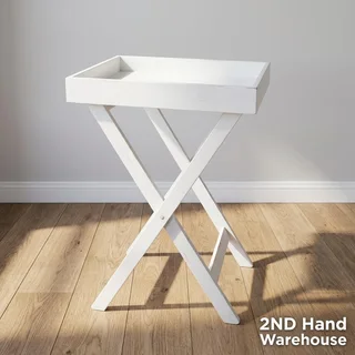 Modern White Foldable Side Table- A56619