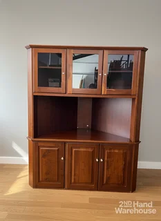 Elegant Wooden Corner Display Cabinet & Storage Unit- A56394